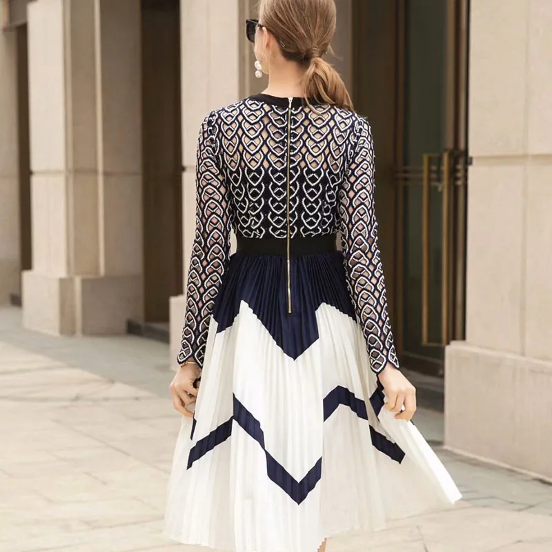 2020 Spring Autumn New Fashion Woman Runway Dress