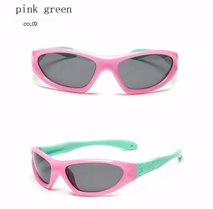 pink green DesolDelos для детей, защита для детей, поляризованные солнцезащитные очки, детские солнцезащитные очки для девочек и мальчиков, уличные очки Polaroid Sunglass Infant - Цвет линз: pink green