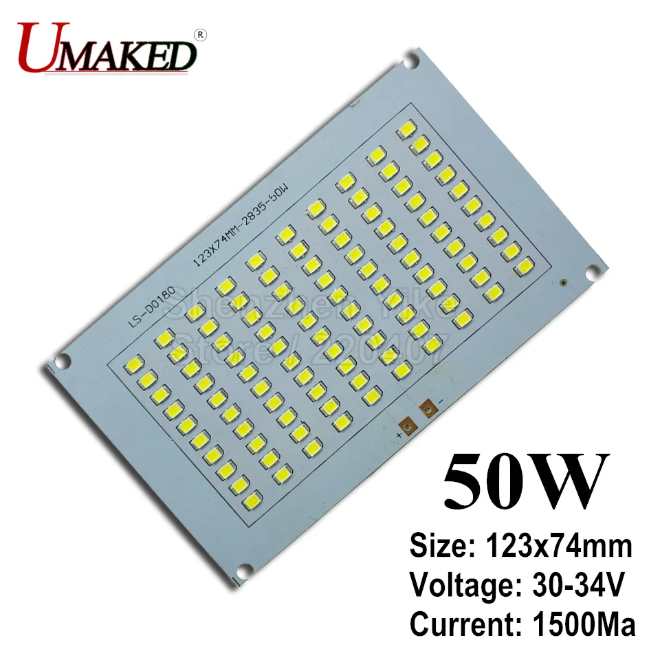 

50W 123x74mm 100% Full Power LED Flooding PCB SMD2835 led PCB board,5000lm Aluminum plate for led floodlight