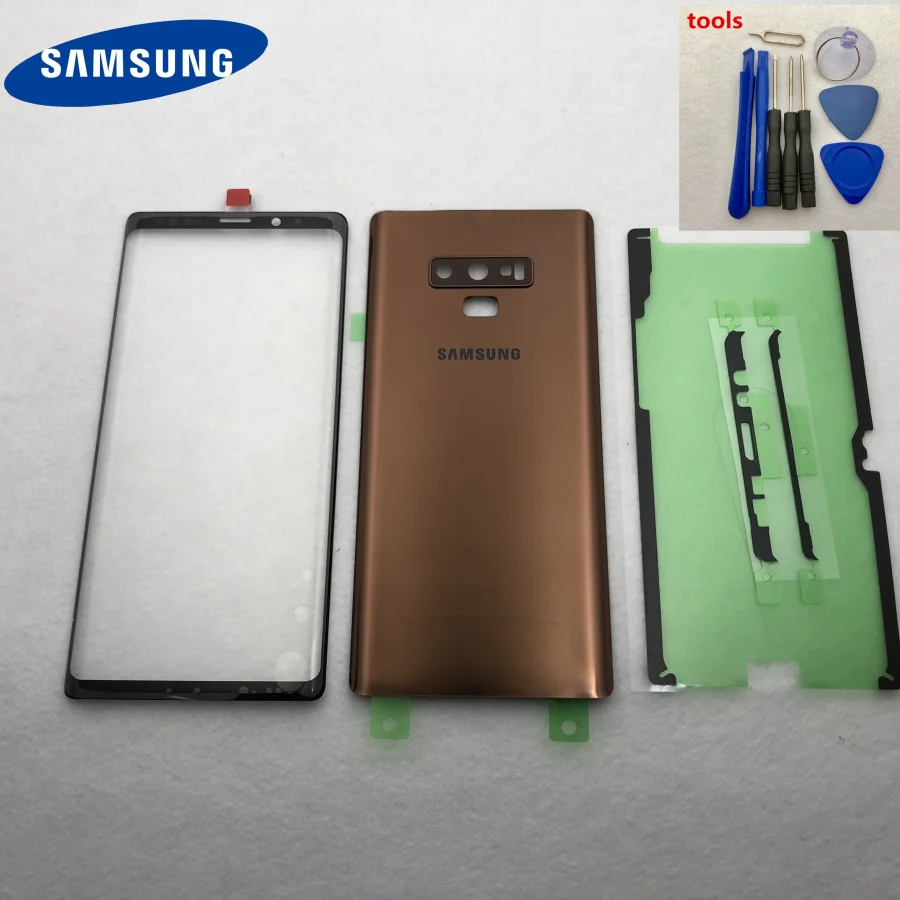 Запасное стекло для samsung Galaxy Note 9, N960, N960F, крышка для батареи, задняя дверь, корпус, чехол, Note9, Передний сенсорный экран, стекло