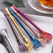 BXLYY креативный 304 соломка из нержавеющей стали ложка для перемешивания фильтр для напитков набор соломинок для вечеринок барные инструменты домашний Декор Аксессуары. 75z