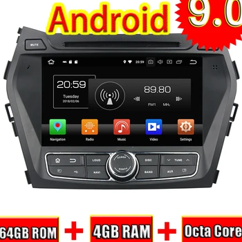 شراءراديو مشغل DVD تلقائي للسيارة من Topnavi مقاس 8 بوصة يعمل بنظام الأندرويد 9.0 لسيارات Hyundai IX45/Santa Fe 2013-2014 نظام ملاحة GPS استريو رباعي النواة