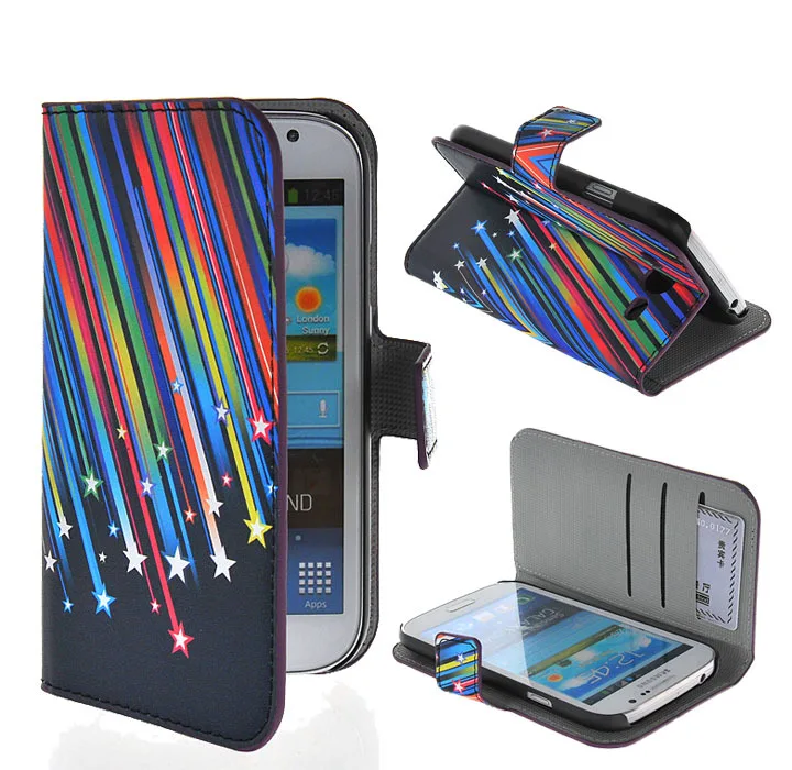 luxury Leather Flip Case Cell phone pocket For Samsung Galaxy Grand Duos i9082 I9080 Meteor Pattern free shipping |
