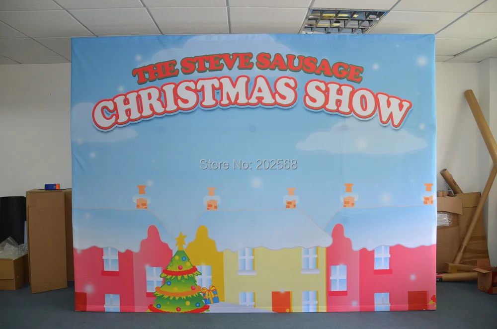 

2 units Freeshiping!10'x8' Promotional Portable Fabric Pop Up Banner Display+FREE Printing