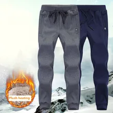 Thick Fleece Jogger Mens Pants Cotton Trousers Male Winter Warm Velvet Sweatpants Tracksuit Joggers Autumn Winter L-8XL