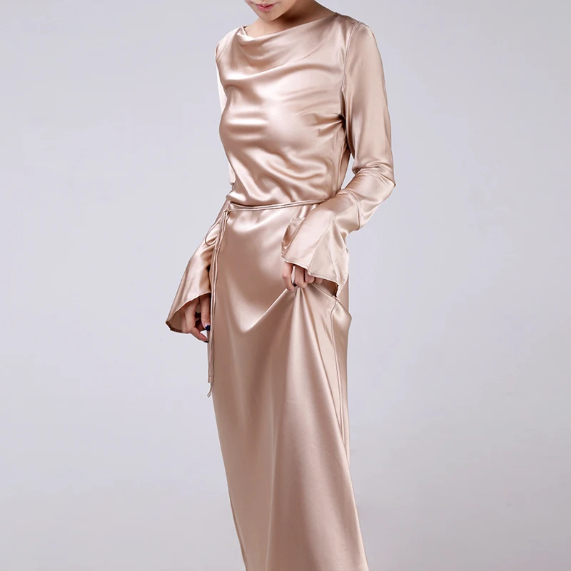 silk long sleeve dress