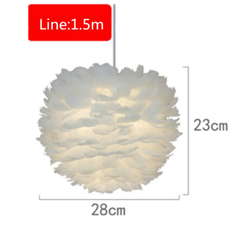 Подвесные светильники E27, романтическая Подвесная лампа с перьями для спальни, гостиной, подвесной светильник с гусиным пером