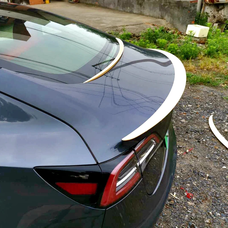 Для Tesla Model 3 2017-2020 задний ABS Материал черный Задний защитный чехол крыло спойлер на