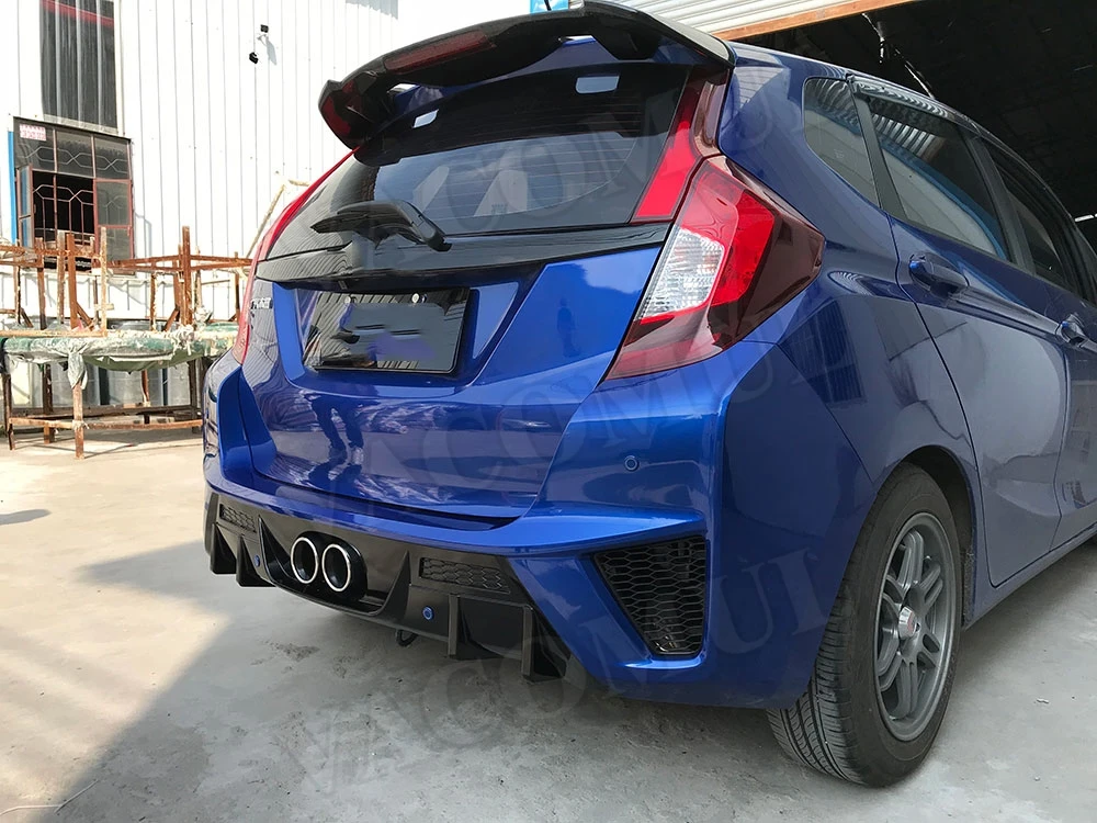 PP материал наборы тела задний бампер спойлер диффузор для Honda FIT 2014 2015 2016 2017
