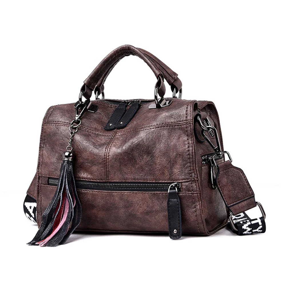 

2019 Vintage Women Handbags Black Female Handbag High Quality Leather Big Bags Top-handle Bags Casual Tote Sac A Main Femme
