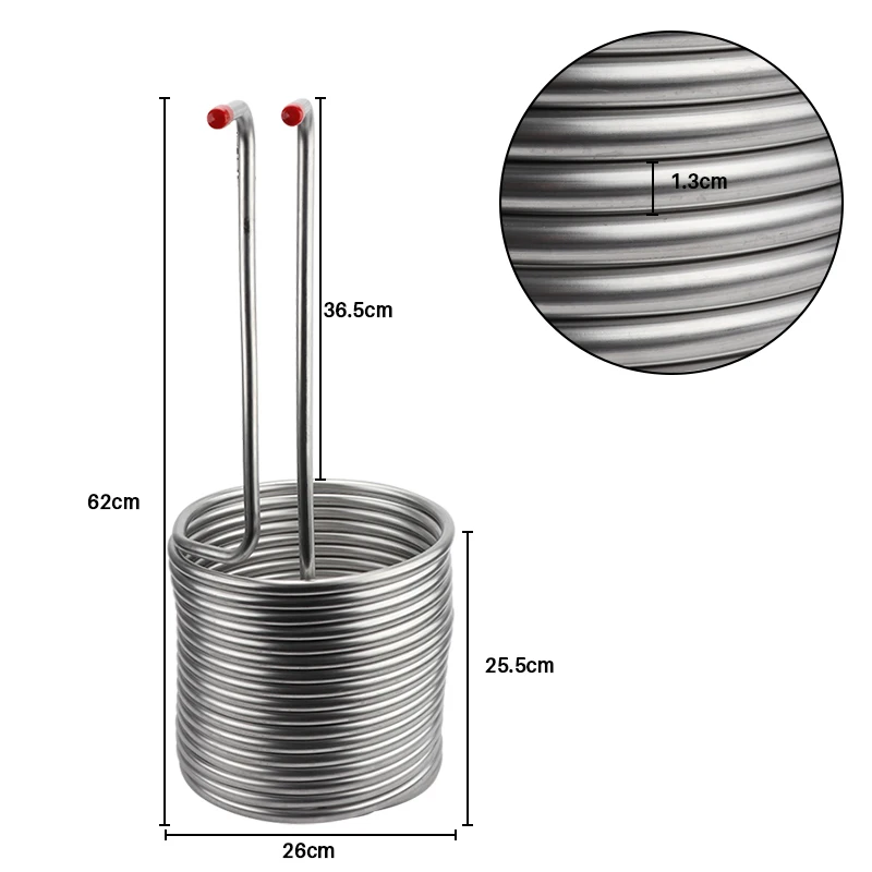 Топ эффективный Нержавеющая сталь змеевика трубы погружения Чиллер Для Охлаждения пивного сусла с домашнего пивоварения