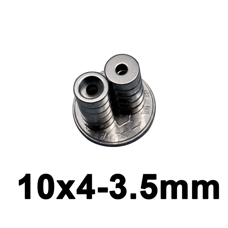

10Pcs N35 Disc Magnets Neodymium Rare Earth Magnet Magnetic 10 x 4mm with Hole 3.5mm
