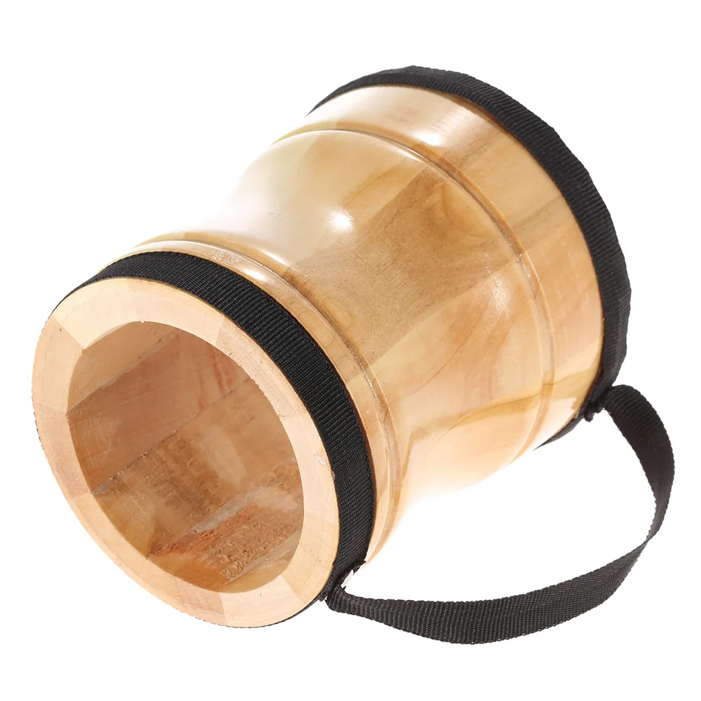 Kids Children Wood Hand Bongo Drum Musical Toy Percussion Instrument with Stick Strap