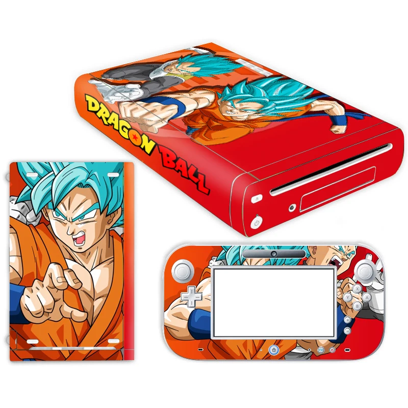 Dragon Ball Супер Z Goku наклейка кожи для nintendo wii u консоль крышка с пультами контроллер скины для геймпад для nintendo wii u наклейка