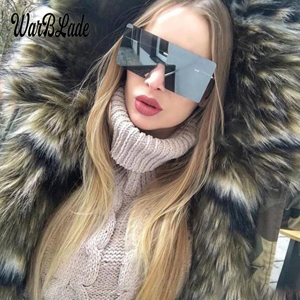 Солнцезащитные очки с большими цельными линзами для мужчин и женщин квадратные