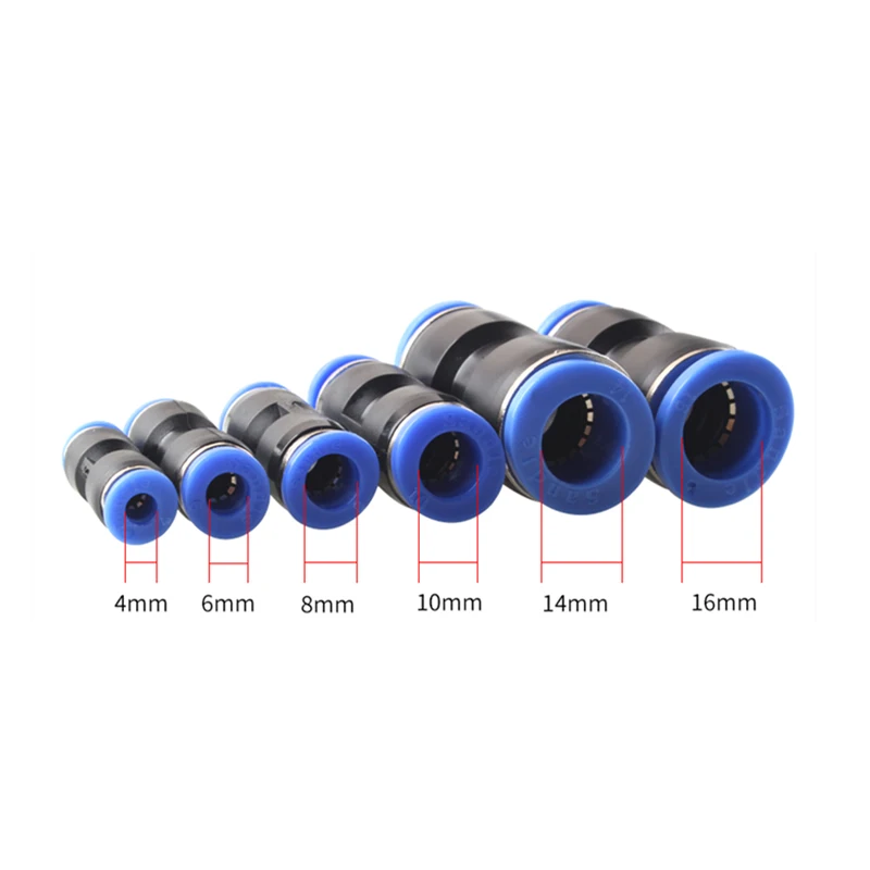 10pcs 8mm Pneumatic Straight Connector Push In Fitting Air//Water Hose Tube