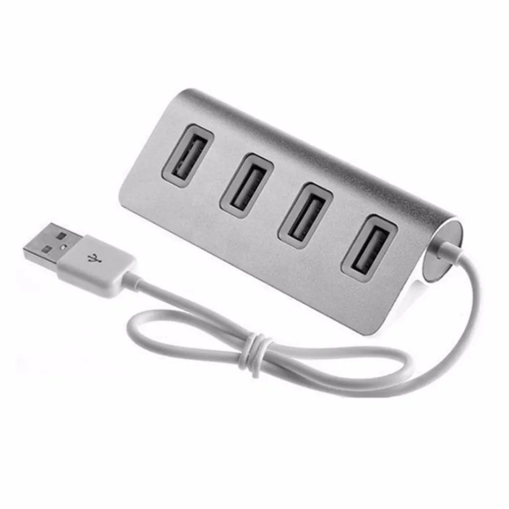 

Super High Speed 4 Ports USB Hub Portable Size Aluminum Alloy USB Splitter Adapter With LED Indicator For Windows XP/Vista/7/8