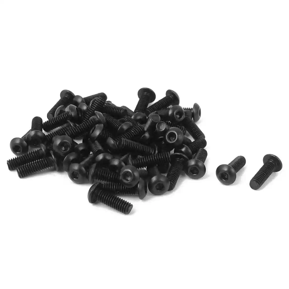 

50 PCS Hot Sale M2.5x8mm Hexagon Head Nut Screw Cap Carbon Steel Black
