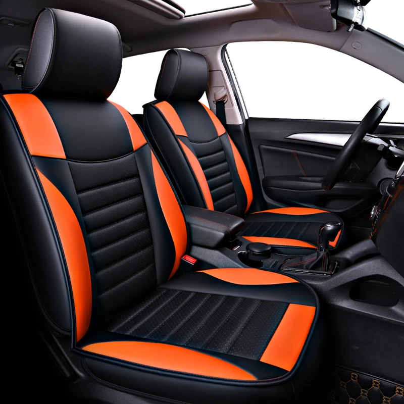 (Front+Rear)PU Leather car seat covers For skoda rapid spaceback superb