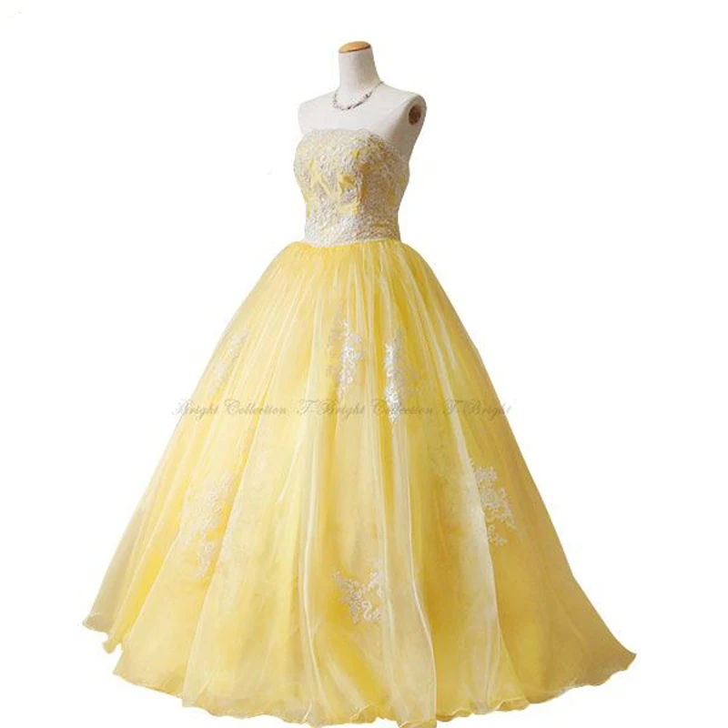 yellow ball gown cheap