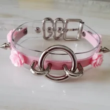 Новинка, модное сексуальное кожаное панк ожерелье-чокер в стиле Харадзюку, цветочный круглый воротник с заклепками, ручная работа, готический крутящий момент, горячий рок