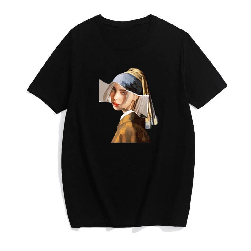 

Cartoon Kroean Print T-shirts Charm Personality Fashion Harajuku Casual Loose Women's Clothing Streetwear Vintage Camiseta Mujer
