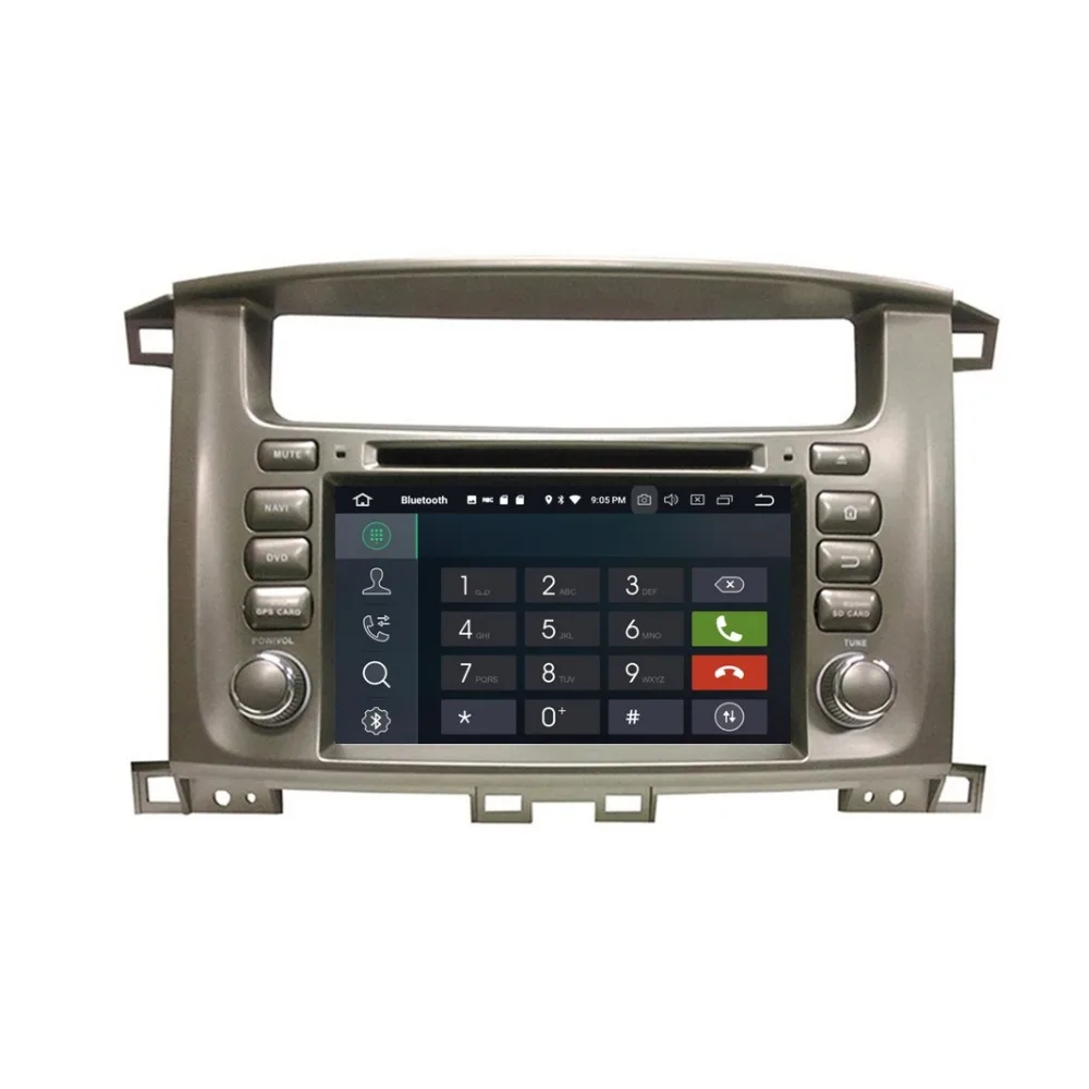 Top 2 din 7" Android 8.0 Car Radio DVD GPS Stereo Multimedia for Toyota Lander Cruiser 100 4GB RAM Bluetooth WIFI USB DVR 32GB ROM 7