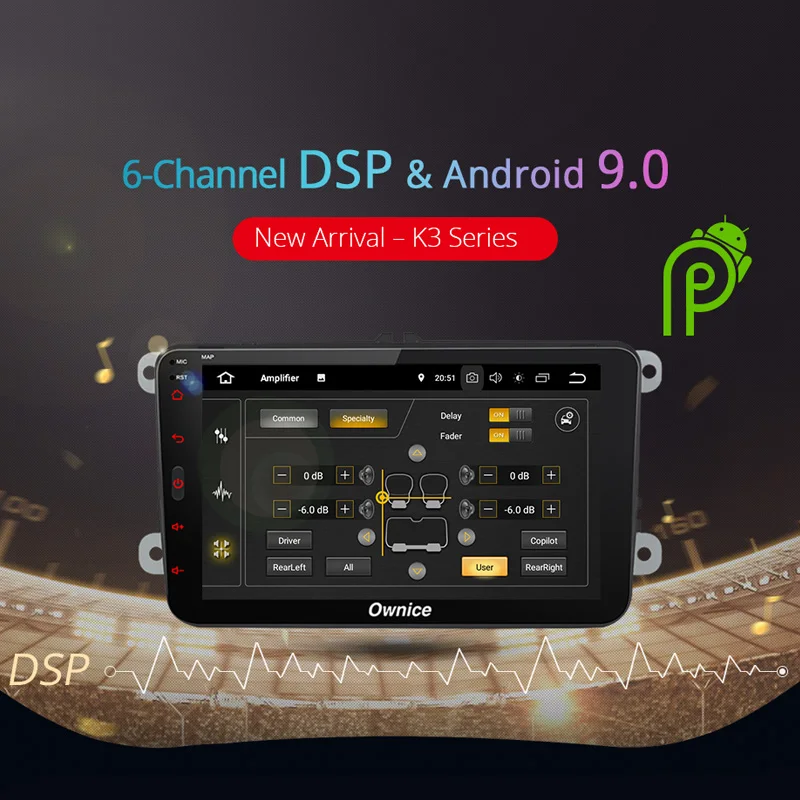 Clearance Ownice 2 Din K1 K2 Android 9.0 Octa Core Car DVD Player For Volkswagen Passat POLO GOLF Skoda Seat 4G LTE Nerwork 32GB ROM 4