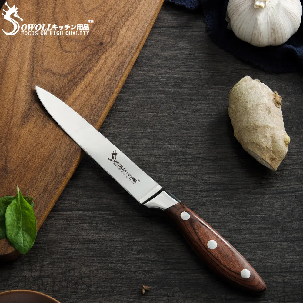 Sowoll японский поварской нож Santoku из нержавеющей стали, кухонный нож шеф-повара, набор сырой рыбы, лосося, филе, Кливер, инструменты для приготовления пищи