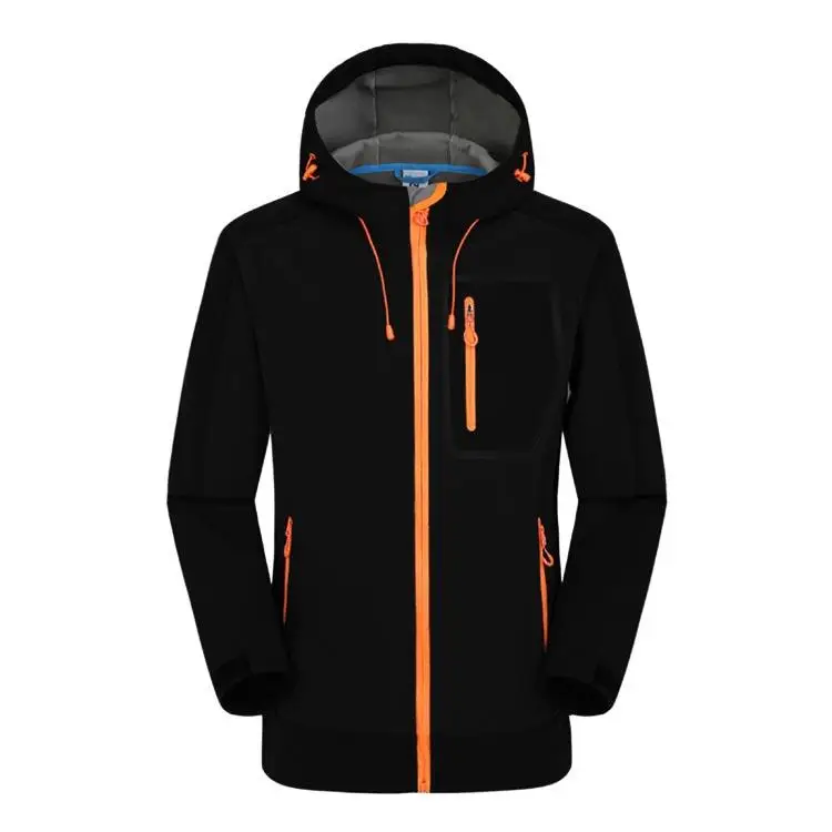 Осенне-зимняя флисовая куртка для походов и горных прогулок, Мужская ветрозащитная Водонепроницаемая теплая флисовая куртка, пальто для альпинизма - Цвет: Черный