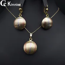 11.11 Women’s Jewelry Sets Big Exaggerated  Necklace Earrings Pendant African dubai 18K Gold Plated Ball Vehicle Wheel Party