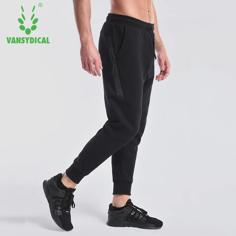 

Men Breathable Running Pants Elastic Drawstring Fitness Gym Trousers Vansydical Workout Training Sweat Pants
