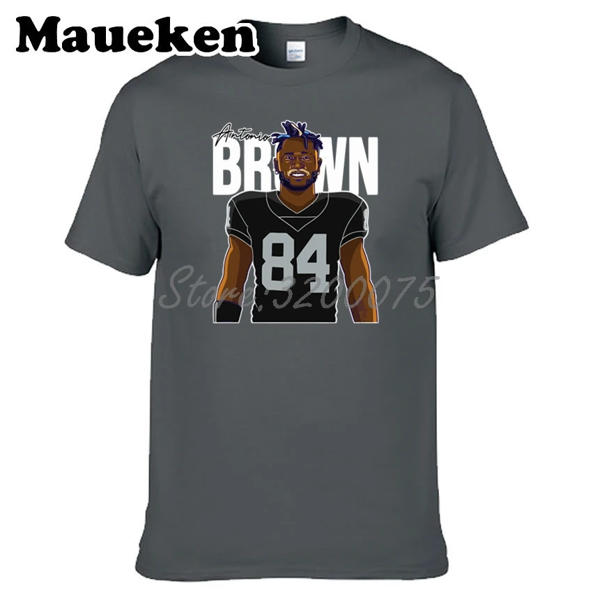 Мужская футболка AB84 Antonio Brown 84 с усами из Окленда круглым вырезом W19031015 | одежда