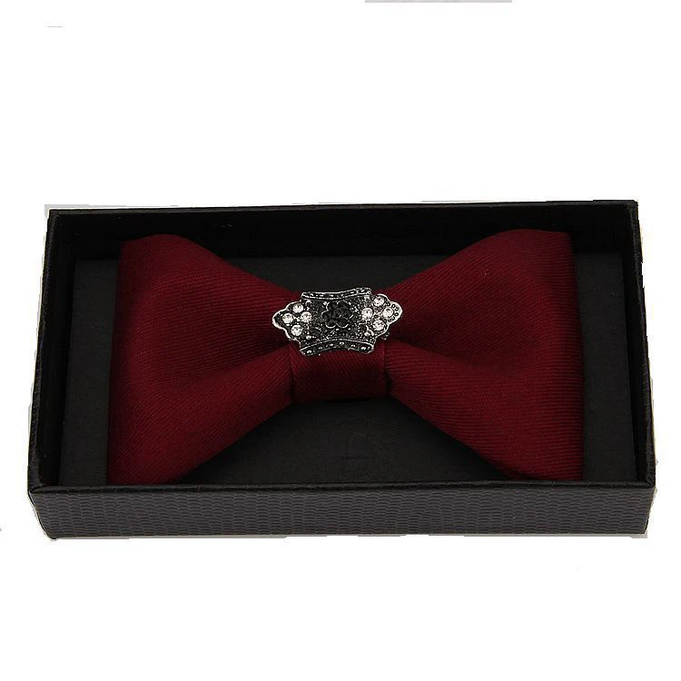 Модные мужские и женские бриллианты драгоценные камни Свадьба Банкет хлопок сплошной цвет галстук бабочка индивидуальный тренд