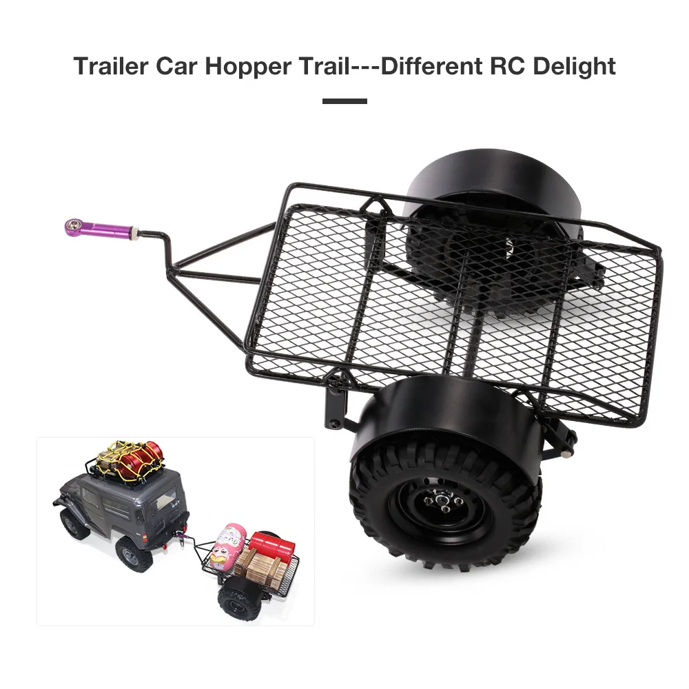 

DIY RC Car Parts Trailer Car Hopper Trail for 1/10 Traxxas HSP Redcat RC4WD Tamiya Axial SCX10 D90 HPI RC Crawler Car Truck