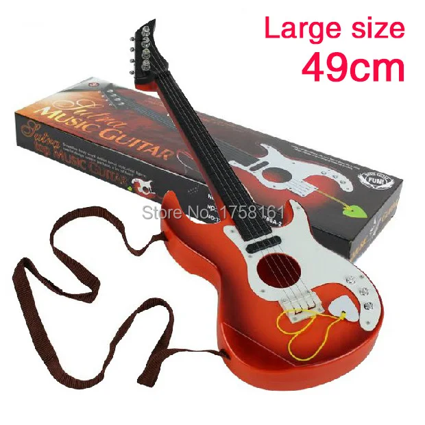 Simulation guitar bass toys four stringed musical instrument can play