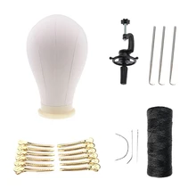 Холст пробкового парика делая голову и крепление отверстие подходит для парика дисплей стиль(голова модель+ подставка+ т шпильки+ парик крышка+ зажимы+ C игла+ нить) 24”