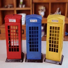 Лондонская телефонная будка стиль ручная роспись жестяная коробка ремесло винтажные аксессуары telefono antiguo
