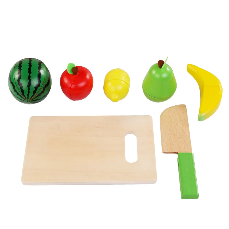 Новинка года, различные стили, детские деревянные кухонные игрушки, режущие фрукты, овощи, Обучающие игрушки в виде угощений для детей, подарок для мальчиков и девочек - Цвет: TL-shuiguo