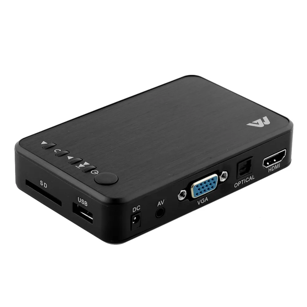 Jedx MP023 Full HD 1080p автомобилей Media Player HDMI, выход AV, 3D HDTV USB SD кардридер с автомобильный адаптер av-кабель подарок