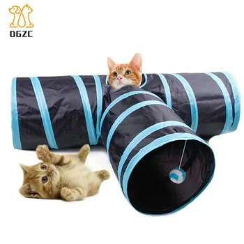 

Collapsible Cat 3 Way Tunnel Toy By Foldable Pet Tube for Kittens Pets Fun And Durable Hideaway for Entertainment Training