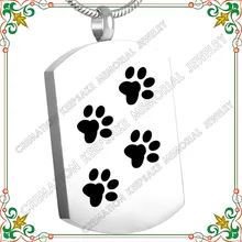 CMJ8445 Dog paw Keepsake Memorial Cremation Pendant Necklace Stainless Steel Ashes Urn Necklace Pendant Jewelry for Pet