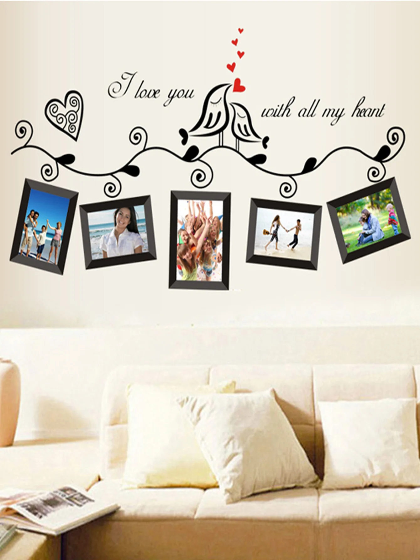 Picture frame combination stick sofa glass window decoration picture