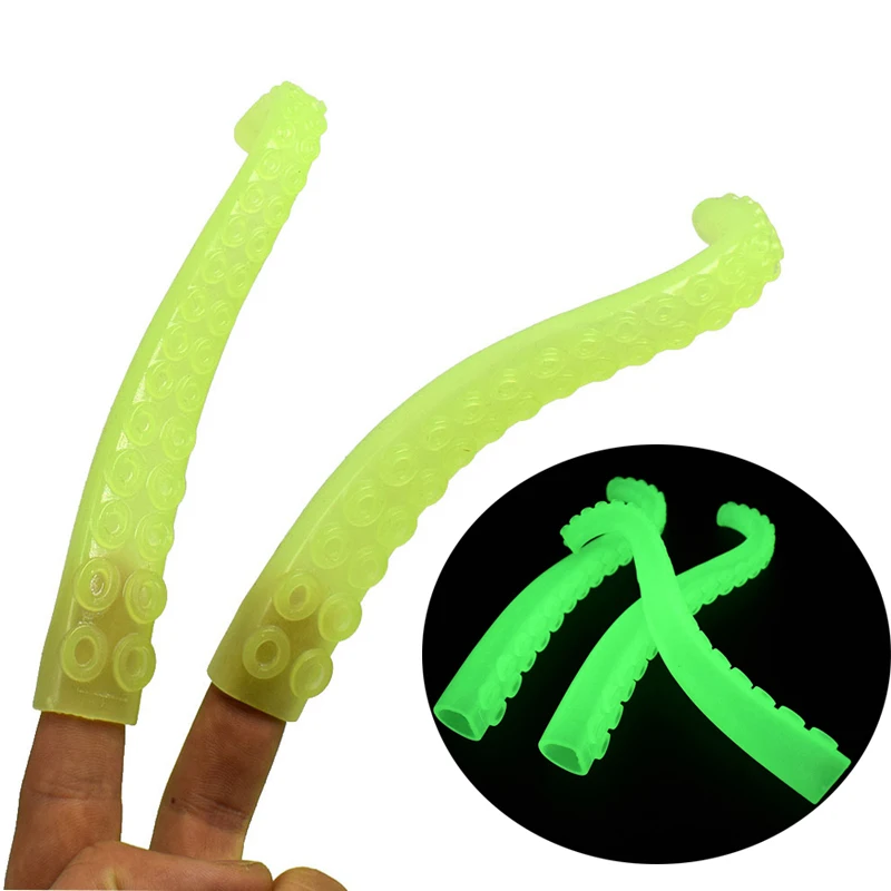 3 Pcs/lot Glow in the Dark Octopus Tentacles Finger Puppet Toys for