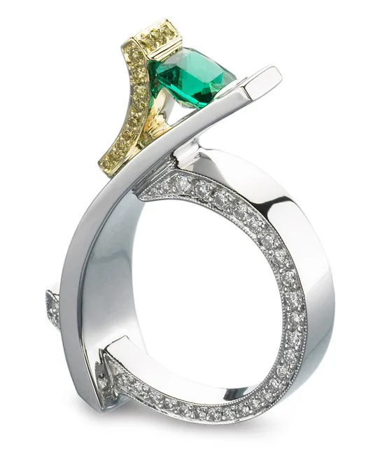 Green Stone Zircon Ring For Women Engagement Wedding Band Promise CZ Stone Fashion Female Jewelry