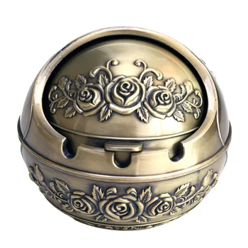 

50pcs Creative Retro Ashtray Home Office Covered Gift Souvenir Ashtray Rose Flower Ashtrays Spherical Ornaments Creative Crafts