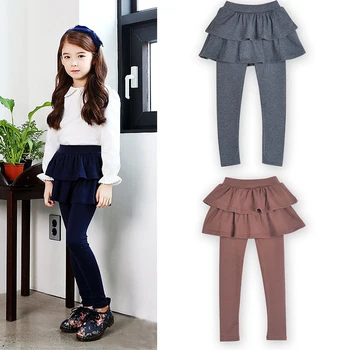 

3-10 Yrs Girls Skirt Pants Autumn Spring Kids Leggings with Skirt Children Bottoms Trousers Skinny Pants Cotton Pantskirt