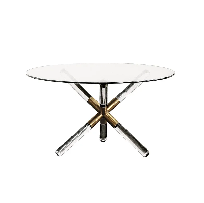 45cm High Coffee Table / 86cm Round Clear Glass Table 45cm High Coffee Table / 86cm Round Clear Glass Table
