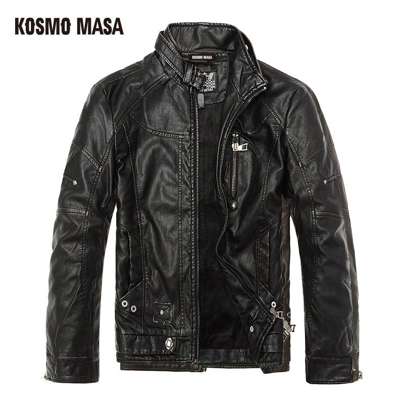 KOSMO MASA 2017 Faux Fur PU leather Jacket for Men Hip Hop Mens Turkey