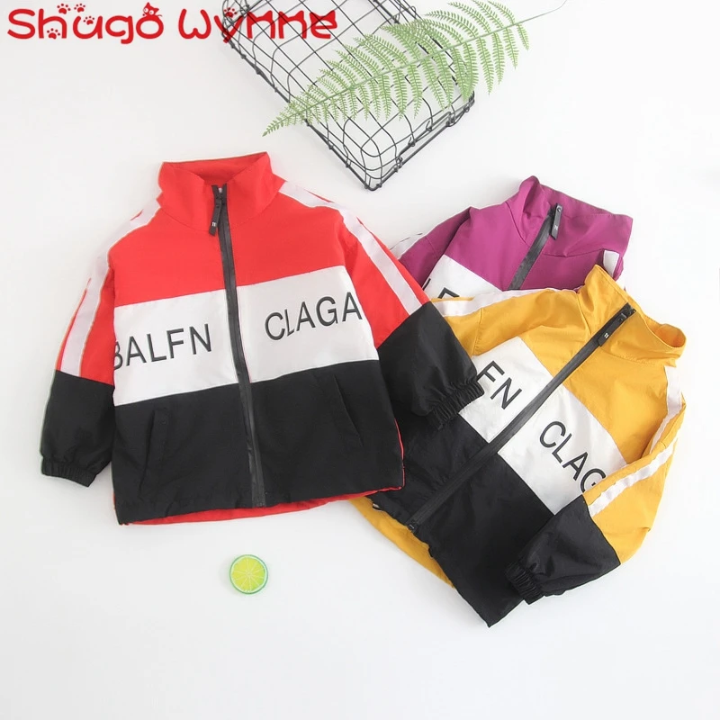 

Autumn girl windbreaker in the children's letter zipper collar collar windbreaker baby coat Coats casaco